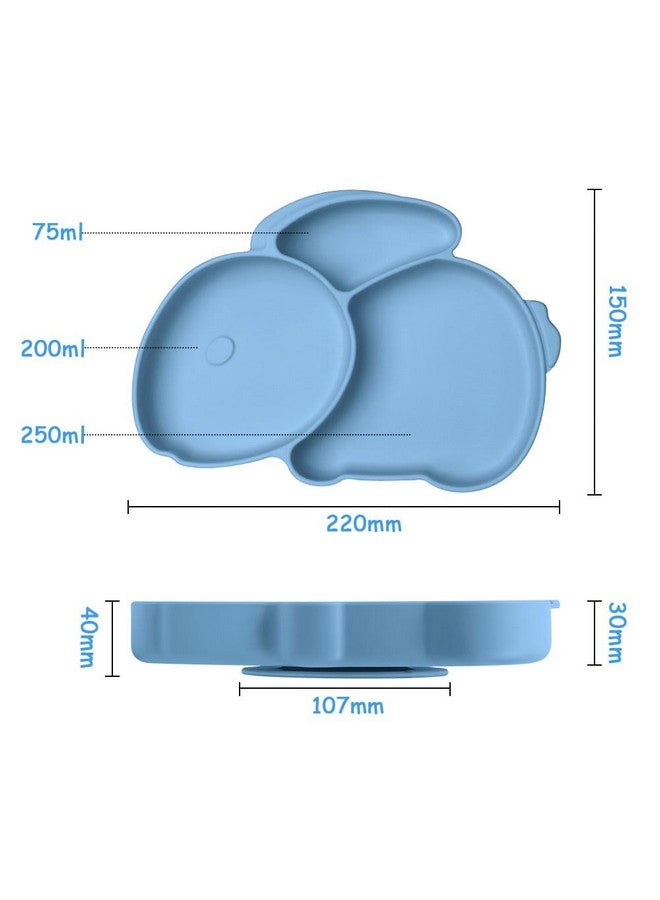 Toddler Plates With Suction Toddler Plates 100% Foodgrade Silicone Divided Design Nonslip Microwave And Dishwasher Safe