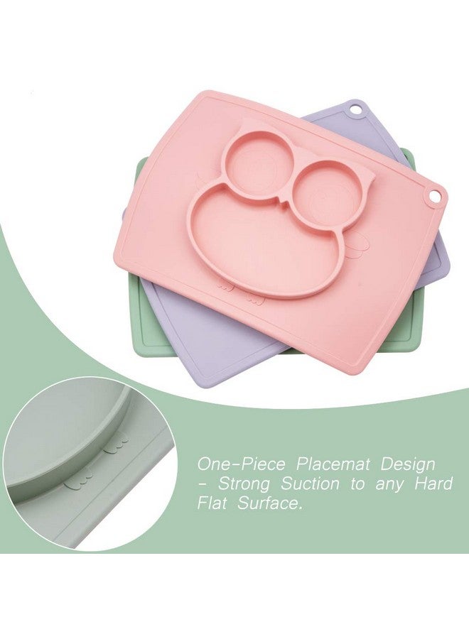 Toddler Plate Portable Baby Plate For Toddlers And Kids Bpafree Strong Suction Plates For Toddlers Dishwasher And Microwave Safe Silicone Placemat 11X8X1 Inch