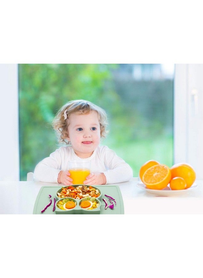 Toddler Plate Portable Baby Plate For Toddlers And Kids Bpafree Strong Suction Plates For Toddlers Dishwasher And Microwave Safe Silicone Placemat 11X8X1 Inch