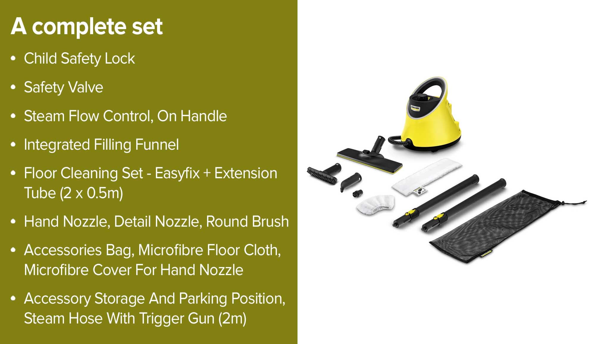 Steam Cleaner Sc 2 Deluxe Easyfix 1 L 1500 W 15132430 Yellow/Black/White