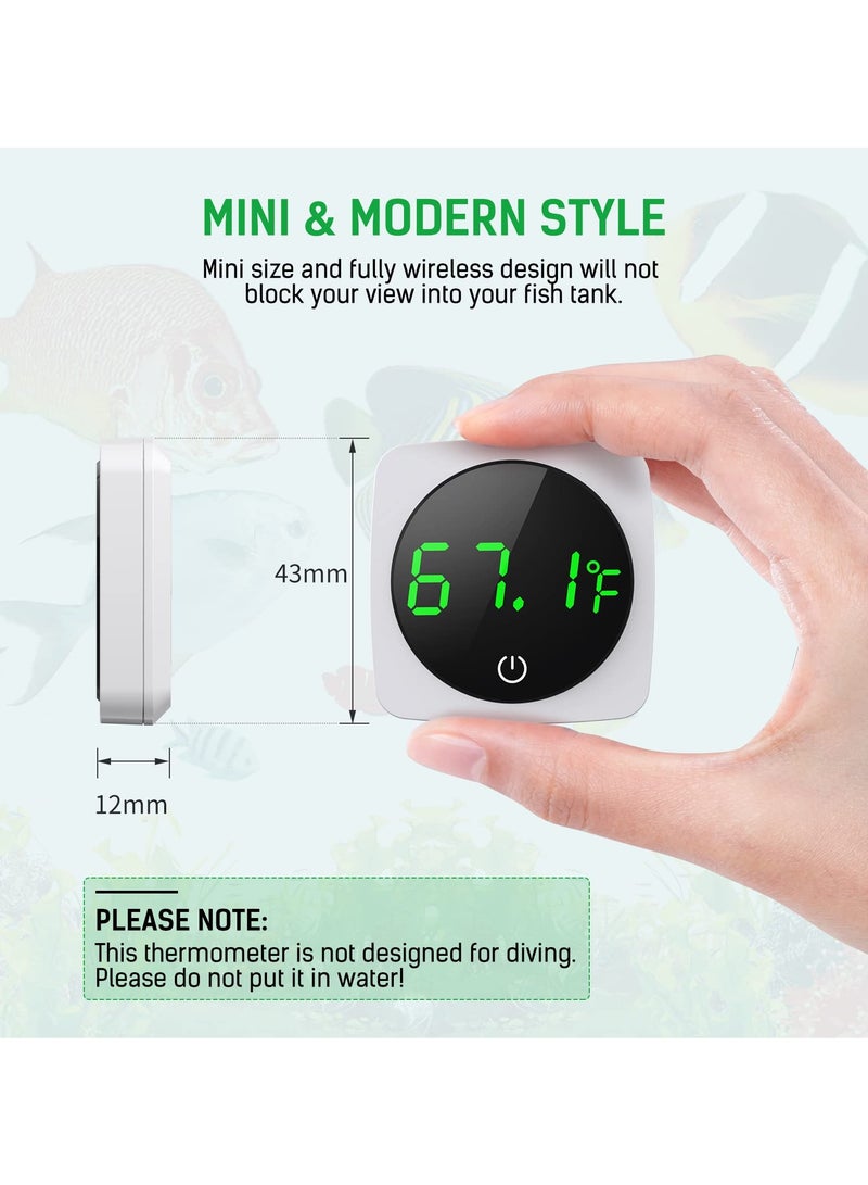 Digital Aquarium Thermometer, LED Display Thermometer for Aquarium Fish Tank Accurate Temperature Sensor High Accurate to ±0.9°F Fish Tank Thermometer with LED touch screen