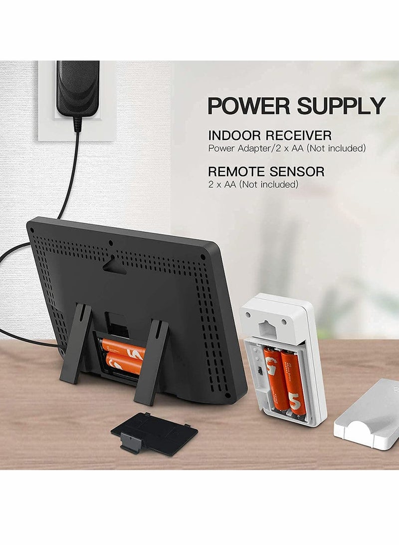 Wireless Weather Station with Color Display and Atomic Clock, Indoor Outdoor Thermometer with Forecast and Adjustable Backlight