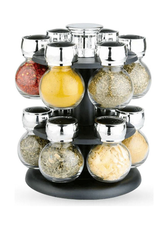 Spice Set 12 Jars On A Rotating Stand Clear