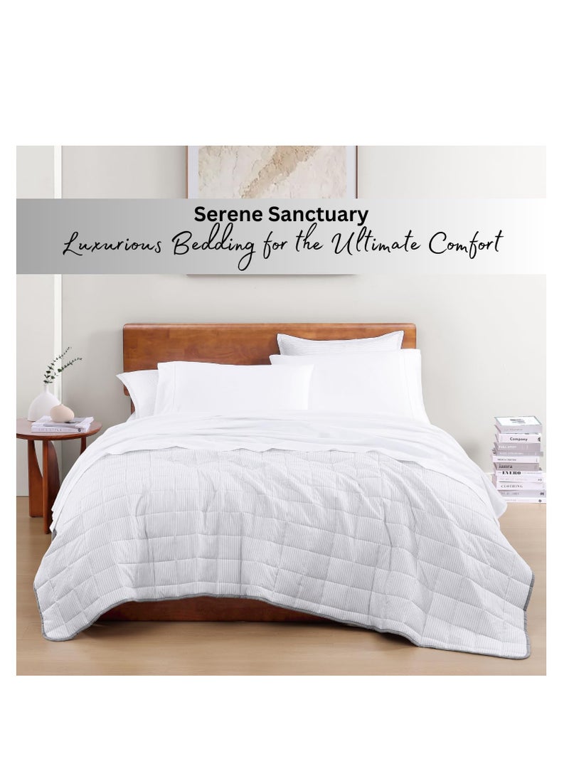 LANE LINEN 100% Organic Cotton Queen Sheet Set, 4Pc Cotton Sheets Queen Size Bed Set, Soft & Breathable Percale Weave, Deep Pocket Queen Sheets, Hotel-Quality Bed Sheets Queen Size - White Bed Sheets