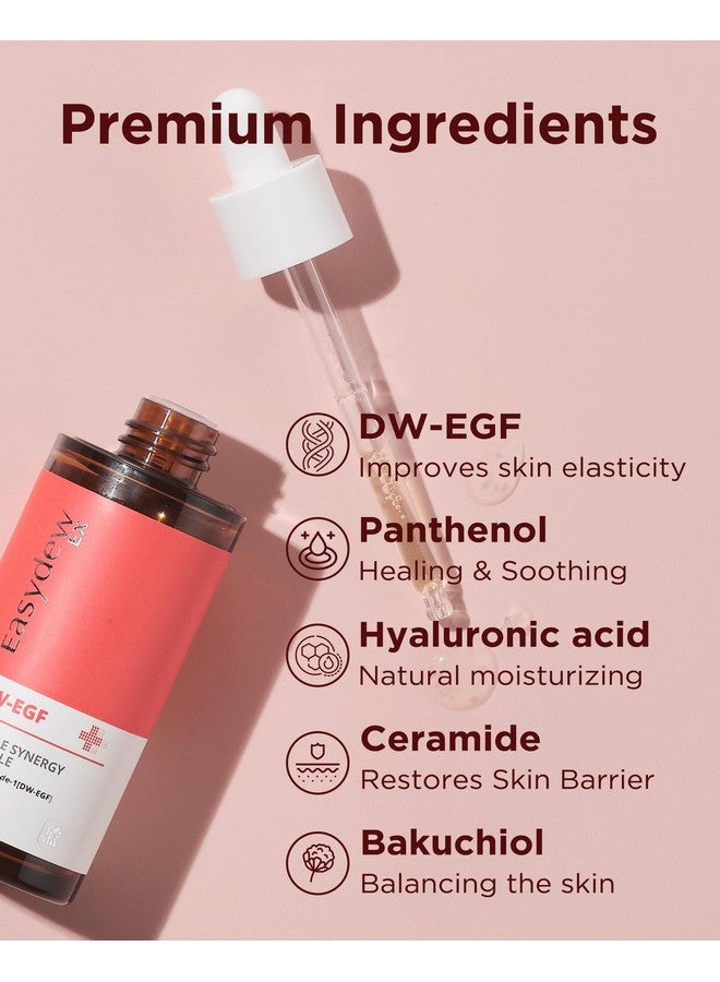 Dwegf Double Synergy Ampoule Intensive Moisturizing Face Serum With Hyaluronic Acid Ceramide Bakuchiol Firming Moisture Glow Skin For Rough Skin For All Skin Types 1.69 Fl.Oz.