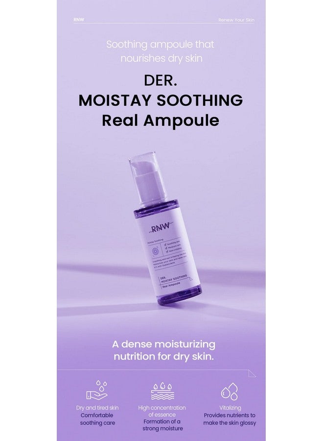 Der. Moistay Soothing Real Ampoule 1.7 Fl.Oz. / 50 Ml | Hydrating Facial Serum For Sensitive Skin With Azulene Tea Tree Hyaluronic Acid Calming & Cooling | Korean Skin Care