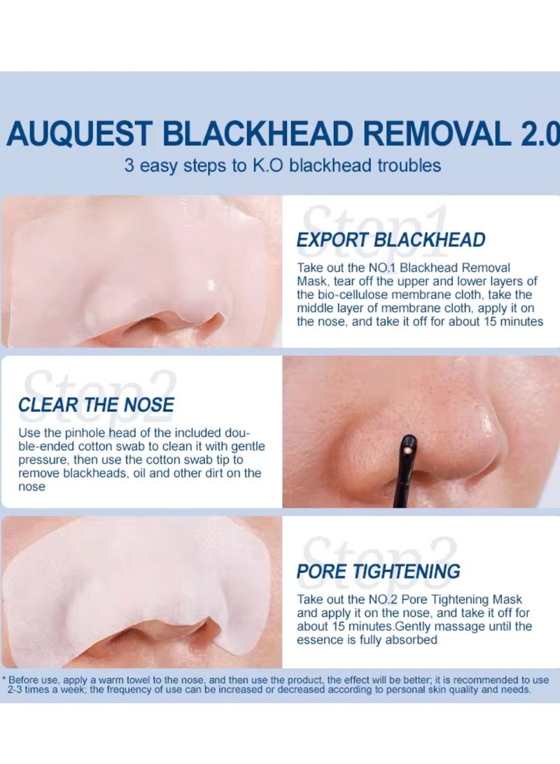 Blackhead Nose Patch Blackhead Removal Nose Mask and Pore Tightening Nose Mask Nose Pore Strips Blackhead Remover Nose Pore Strips 10% Compound AHA Nose Blackhead Remover Deep Cleansing Nose Strip