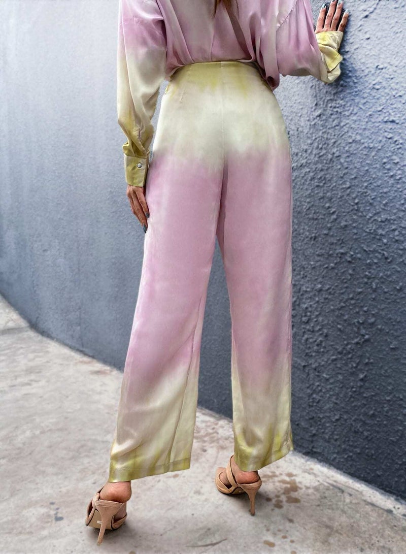 Ombre Wrap Detail Wide Leg Pants