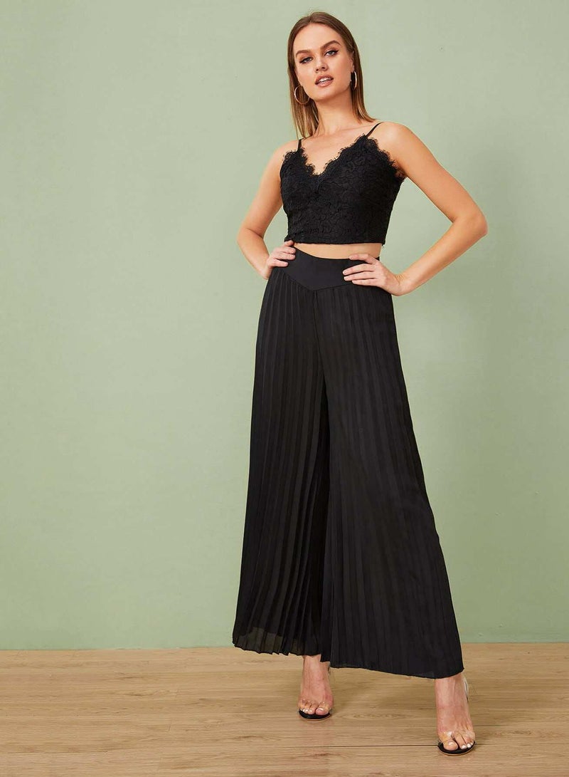 Pleated Wide Leg Pants