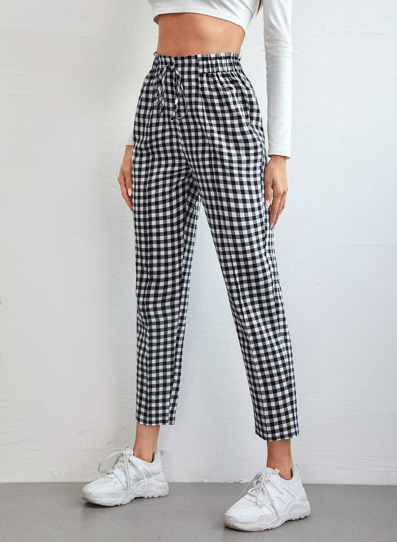 Gingham Knot Front Pants