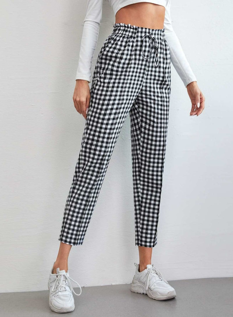 Gingham Knot Front Pants