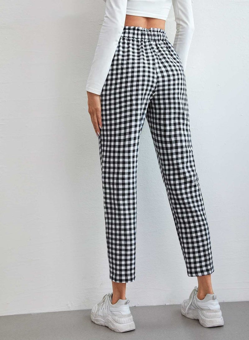 Gingham Knot Front Pants