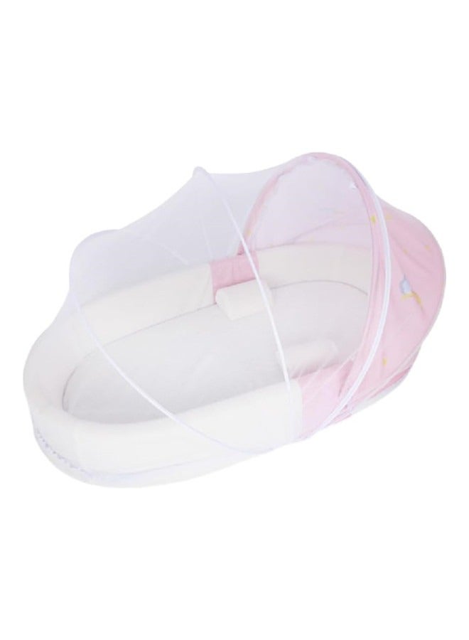 Baby Nest for Sleeping Breathable Foldable Newborn Mattress for Crib & Bassinet, Baby Bionic Bed For Bedroom Removable And Washable (Pink)