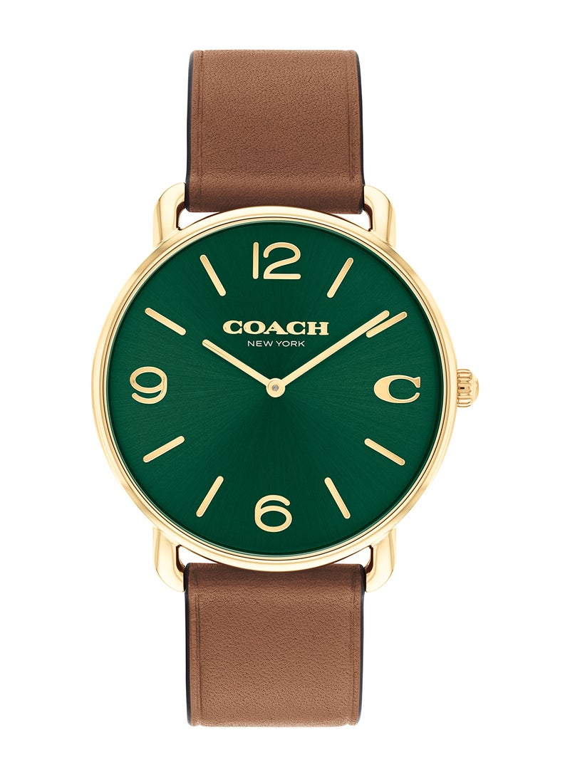 Round Analog Men's Green Case Wrist Watch - 14602698