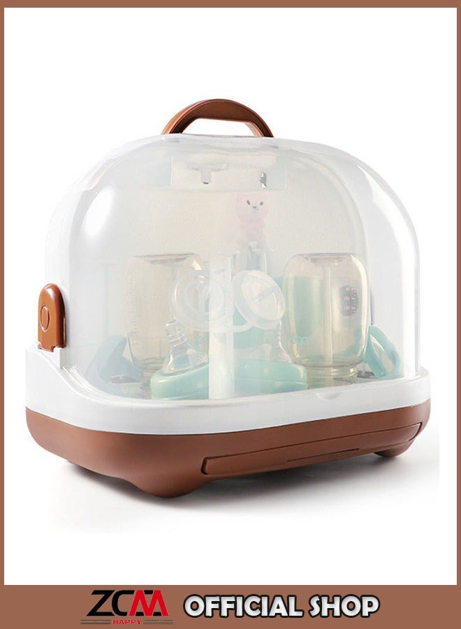 Portable Feeding Bottle Storage Box Baby Tableware Storage Drain Dustproof Storage Box