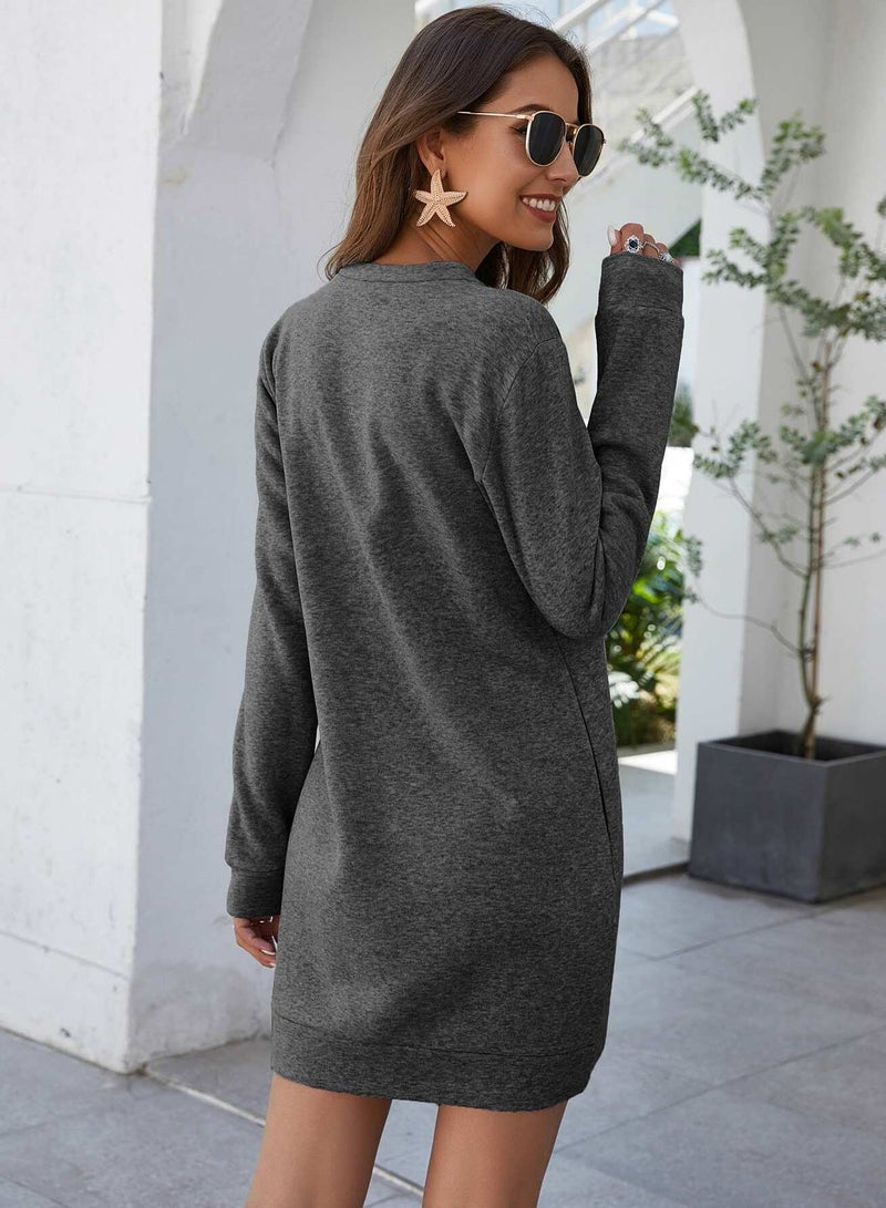 Marble Knit Mini Sweatshirt Dress