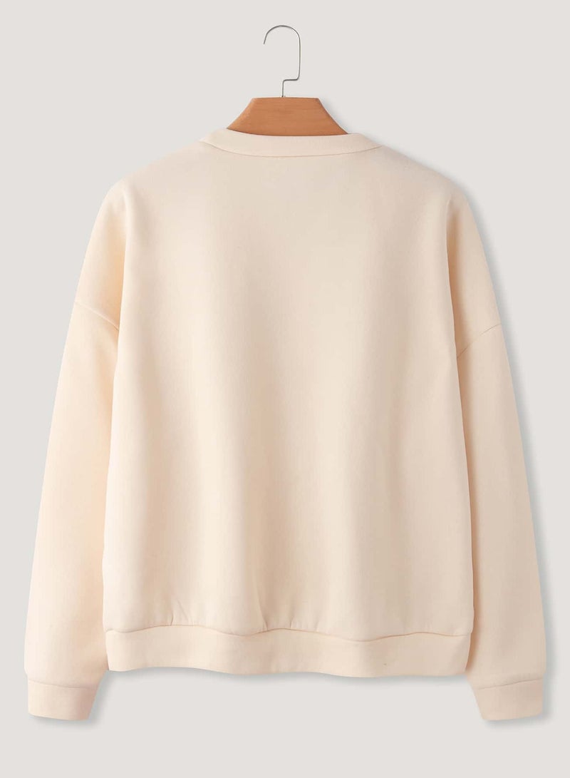 Letter Graphic Drop Shoulder Sweatshirt