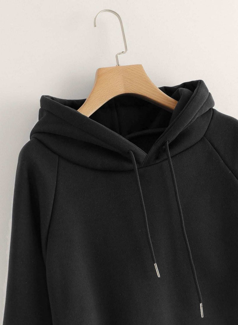 Raglan Sleeve Kangaroo Pocket Hoodie