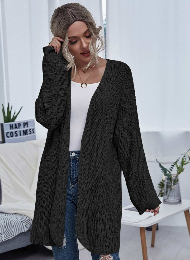 Open Front Batwing Sleeve Cardigan