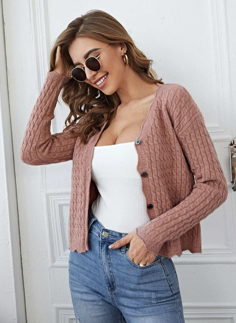 Drop Shoulder Button Front Cardigan