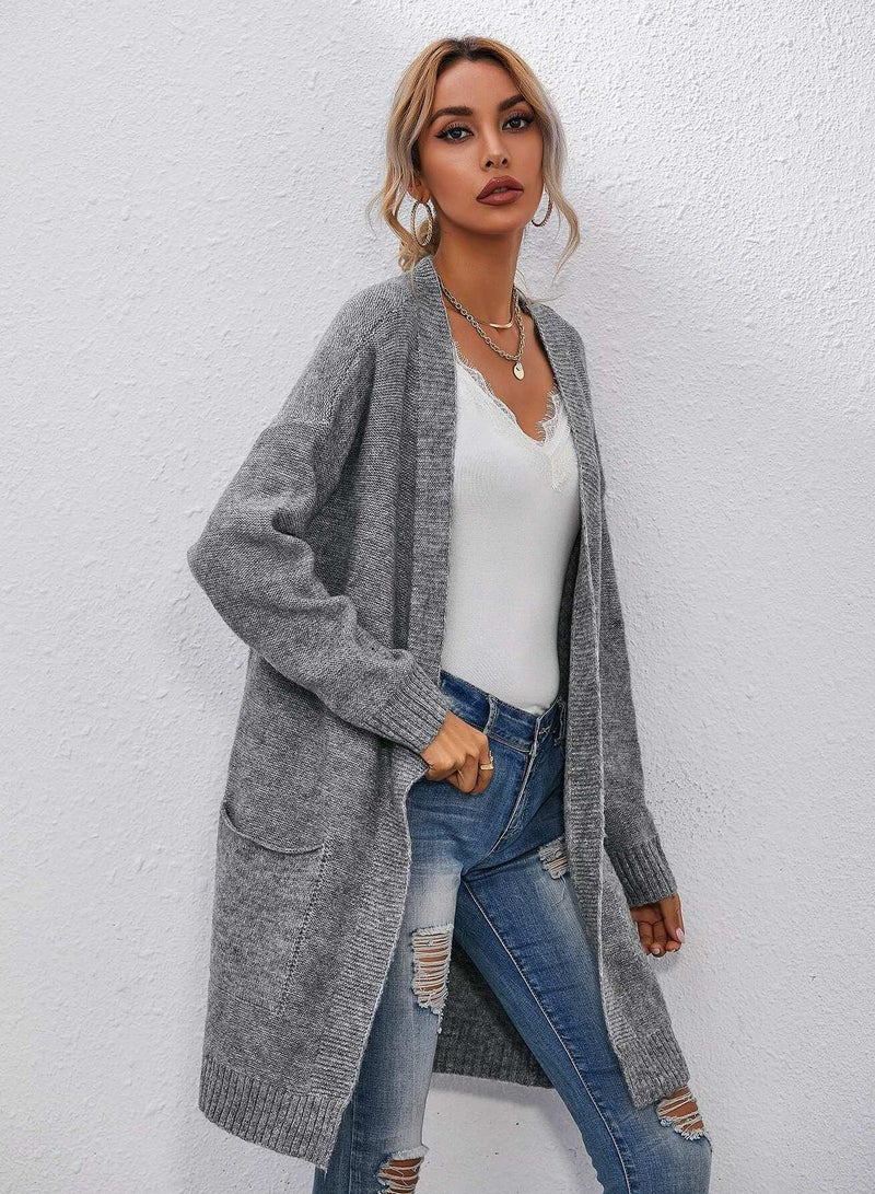 Patch Pocket Drop Shoulder Cardigan