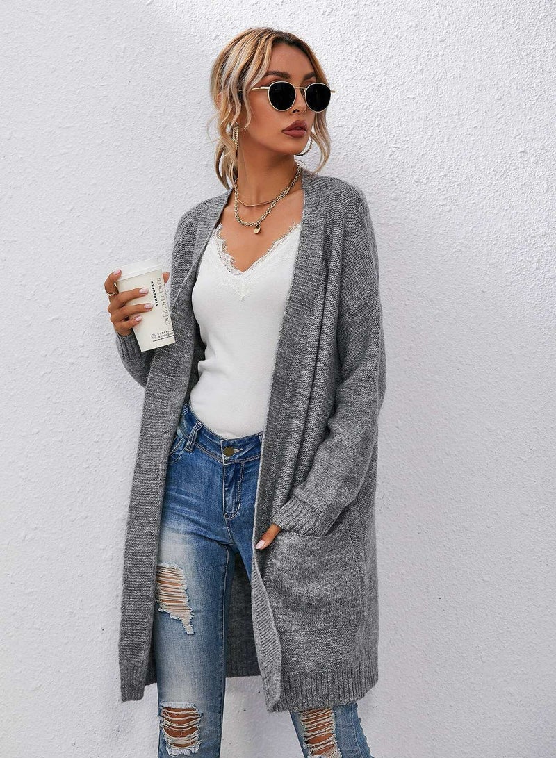 Patch Pocket Drop Shoulder Cardigan