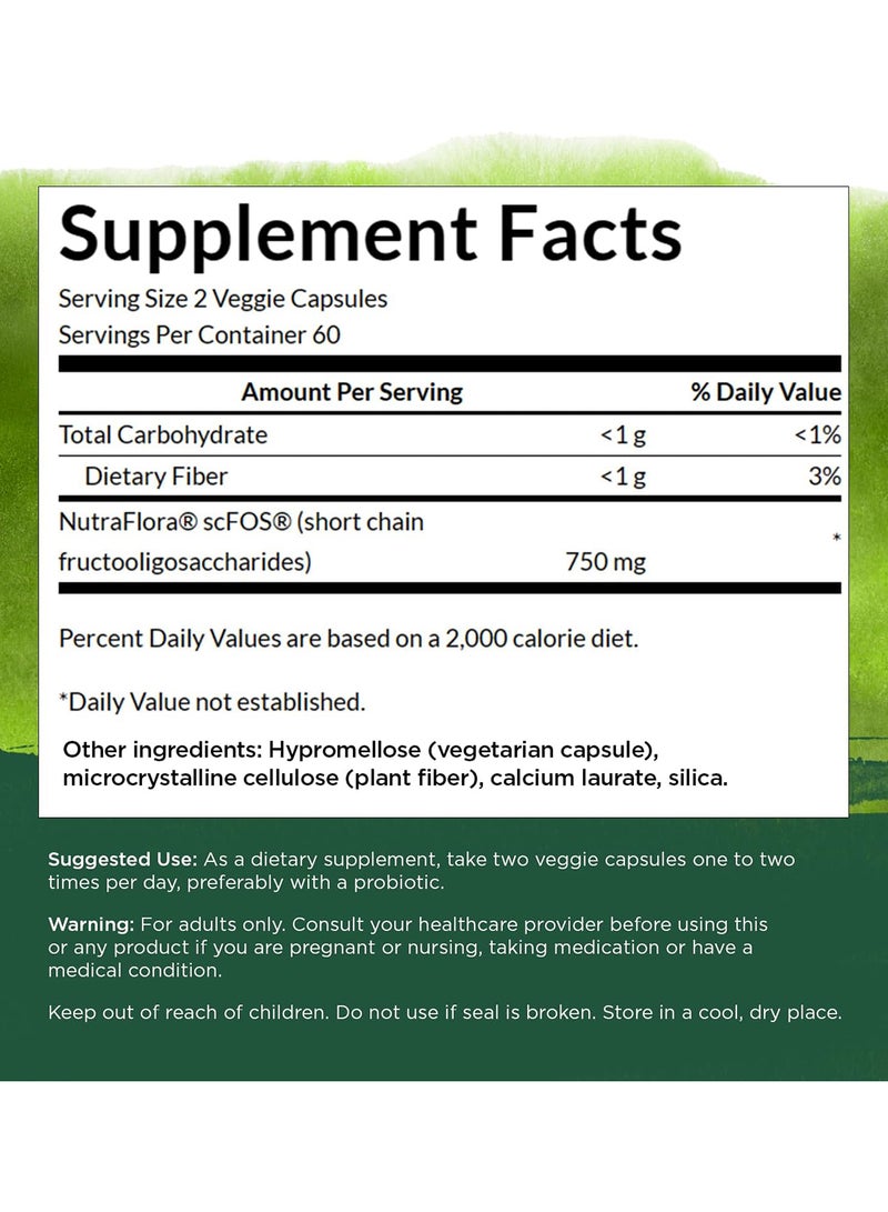 Swanson Prebiotic For Friendly Flora Support 375 Mg 120 Veg Caps