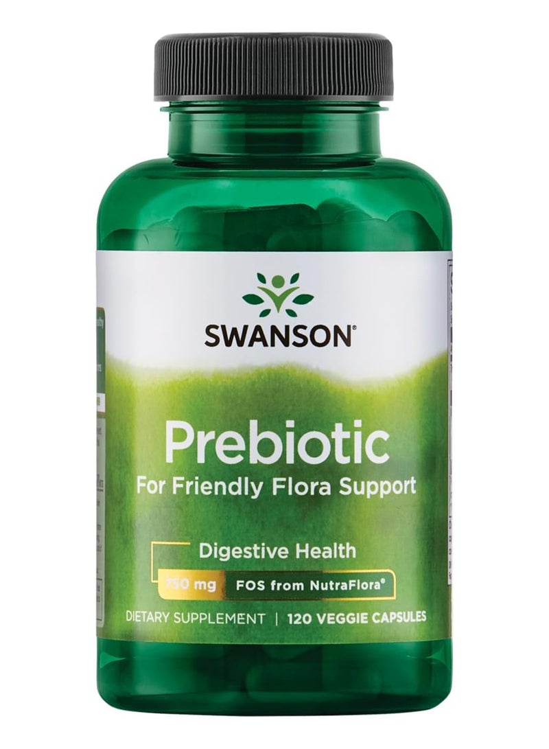 Swanson Prebiotic For Friendly Flora Support 375 Mg 120 Veg Caps