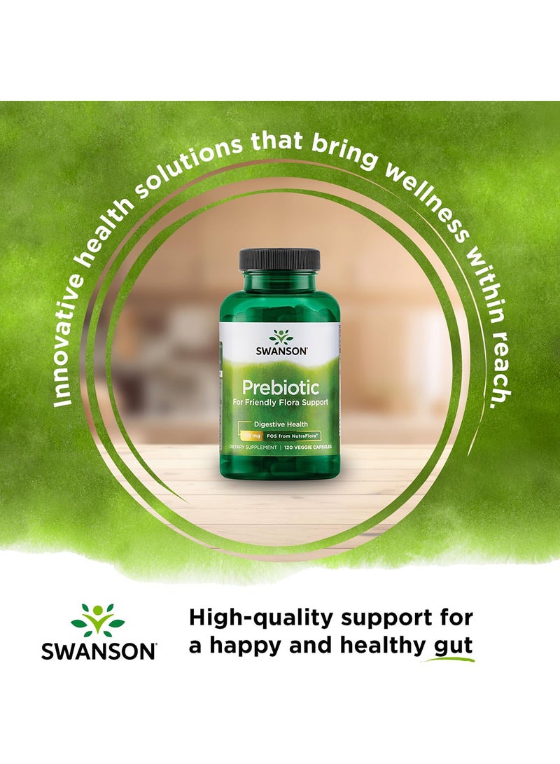 Swanson Prebiotic For Friendly Flora Support 375 Mg 120 Veg Caps