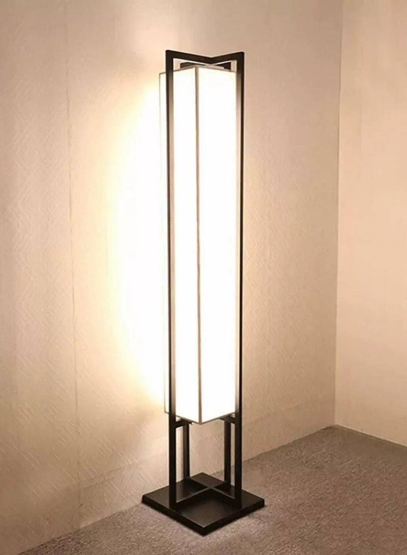 Buzzy Rectangular Shape Stylish Metal & Glass Floor Lamp