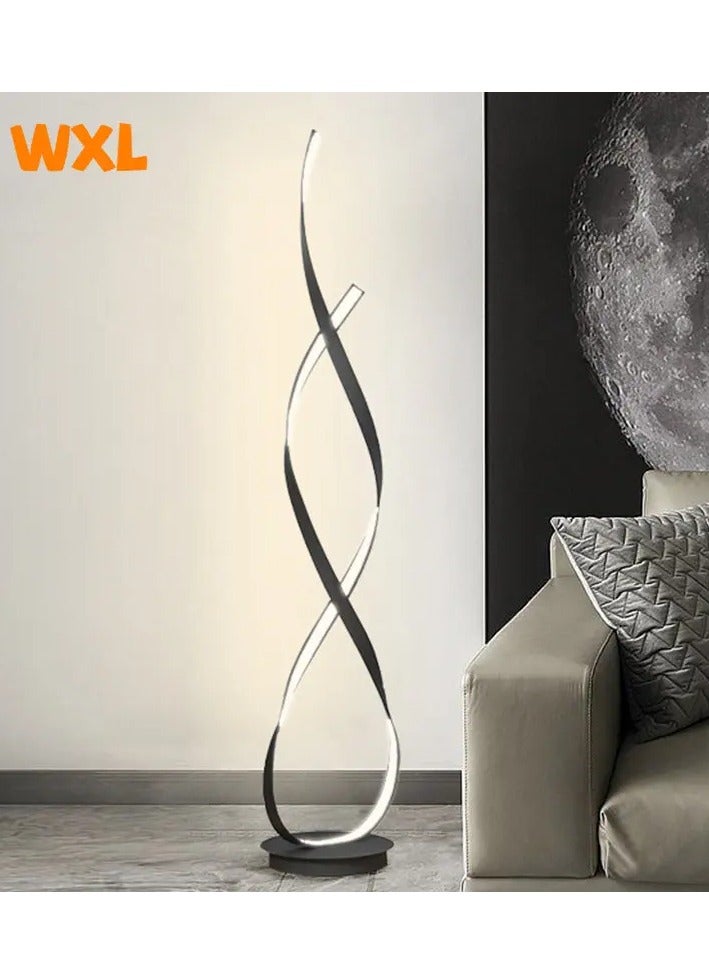 Modern Standing Floor Lamp with Curved Design LED Integrated Adjustable Brightness