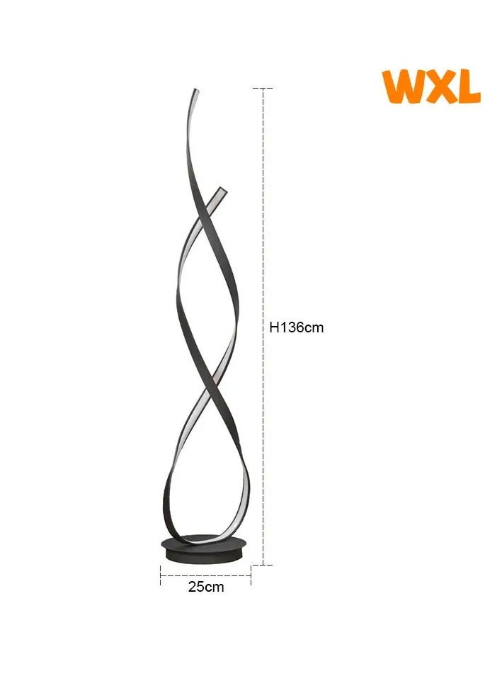 Modern Standing Floor Lamp with Curved Design LED Integrated Adjustable Brightness