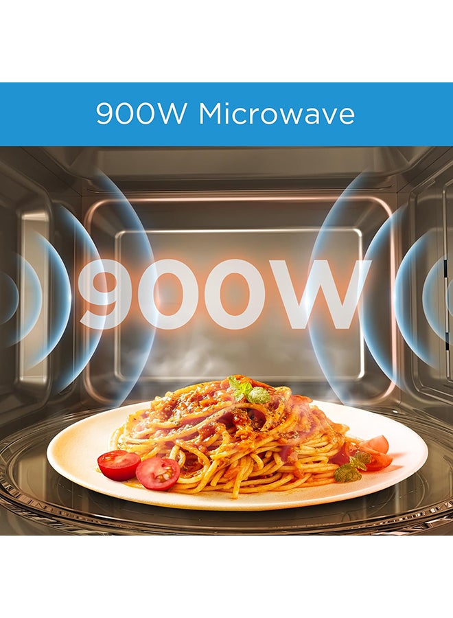 Microwave Oven With Digital Touch Control, 900W Power, Child-Safety-Lock, 10 Power Levels, LED Display With +30s Express Start, Grilling Roasting And Cooking Functions 25 L 900 W EM925A2GU-SL Silver