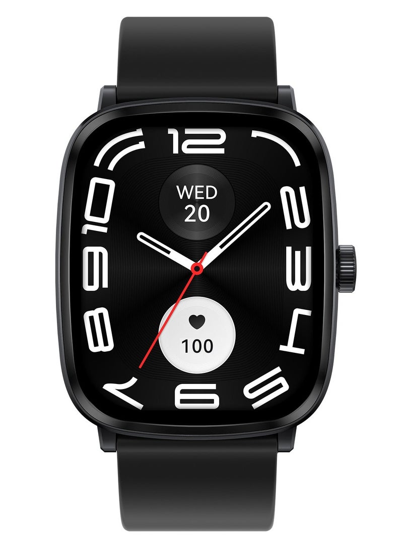 300 mAh 300 mAh 300 mAh RS5 2.01-Inch AMOLED HD Display With 150 Plus Workout Modes Bluetooth Call Sport Voice Assistant Blood Sugar Smartwatch Black