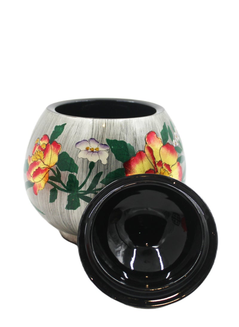 Vietnam Handmade Lacquer Painted Egg Shape Pot