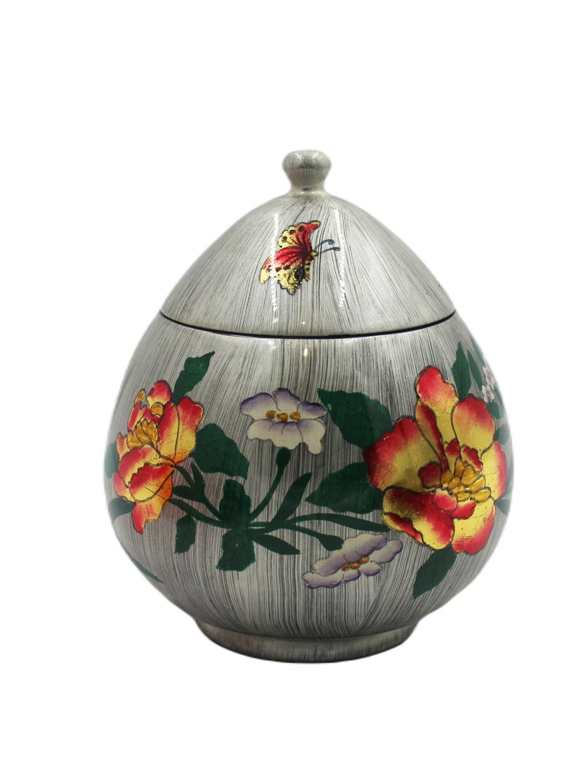 Vietnam Handmade Lacquer Painted Egg Shape Pot