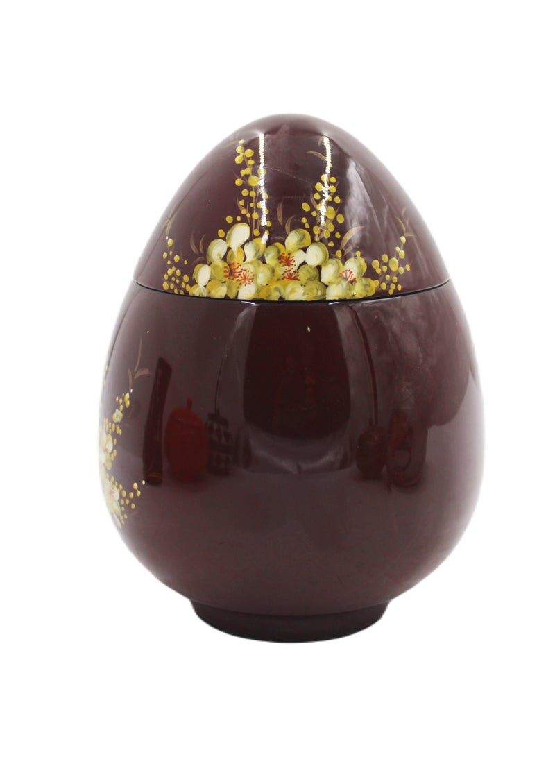 Vietnam Handmade Lacquer Painted Egg Shape Pot