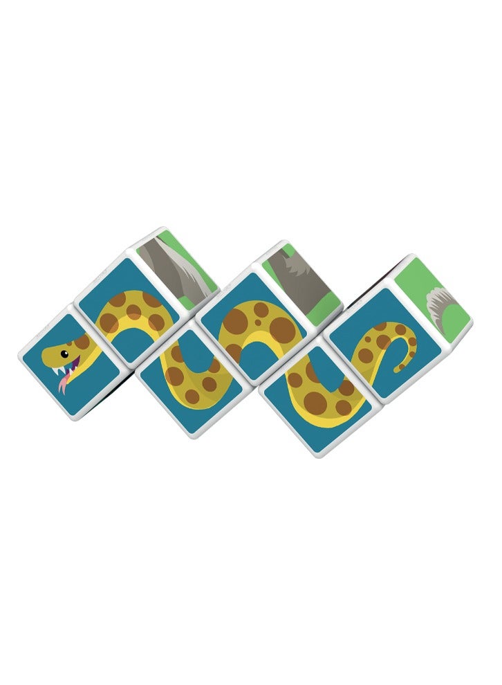 Geomag Magicube Jungle Animals with Magnetic Cubes and Cards 9pcs Magnet Toys Building Constructions for Children STEM Creativity Imagination, Recreational Conventional Educational Made in Switzerland
