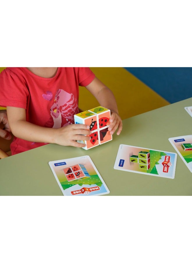 Geomag Magicube Printed Fruit with Magnetic Cubes and Cards 7pcs Magnet Toys Building Constructions for Children STEM Creativity Imagination, Recreational Conventional Educational Made in Switzerland
