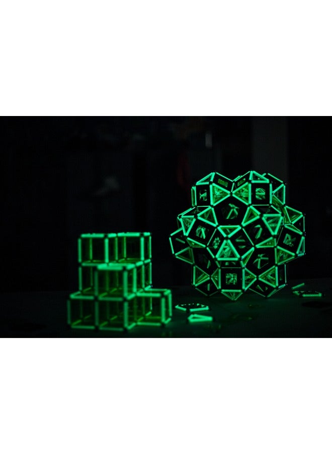 Geomag ,Glow - 30-Piece Glow-In-The-Dark Magnetic Building Set, Certified Stem Construction Toy, Safe For Ages 3 And Up