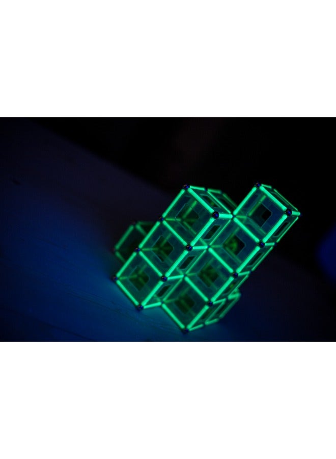 Geomag ,Glow - 30-Piece Glow-In-The-Dark Magnetic Building Set, Certified Stem Construction Toy, Safe For Ages 3 And Up