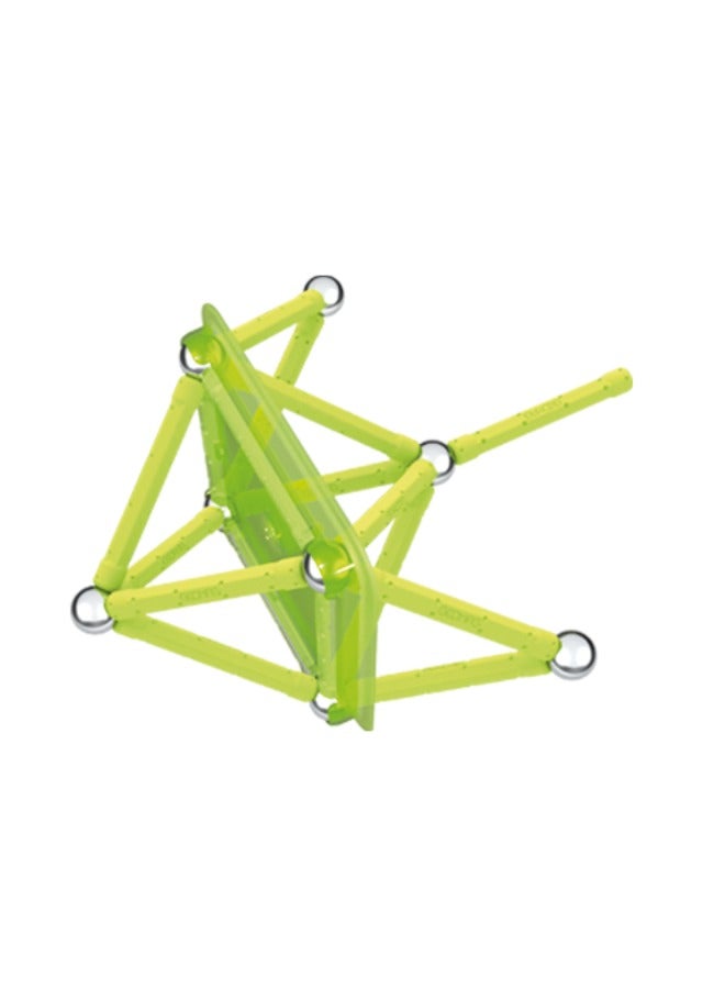Geomag ,Glow - 30-Piece Glow-In-The-Dark Magnetic Building Set, Certified Stem Construction Toy, Safe For Ages 3 And Up