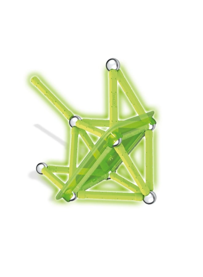 Geomag ,Glow - 30-Piece Glow-In-The-Dark Magnetic Building Set, Certified Stem Construction Toy, Safe For Ages 3 And Up