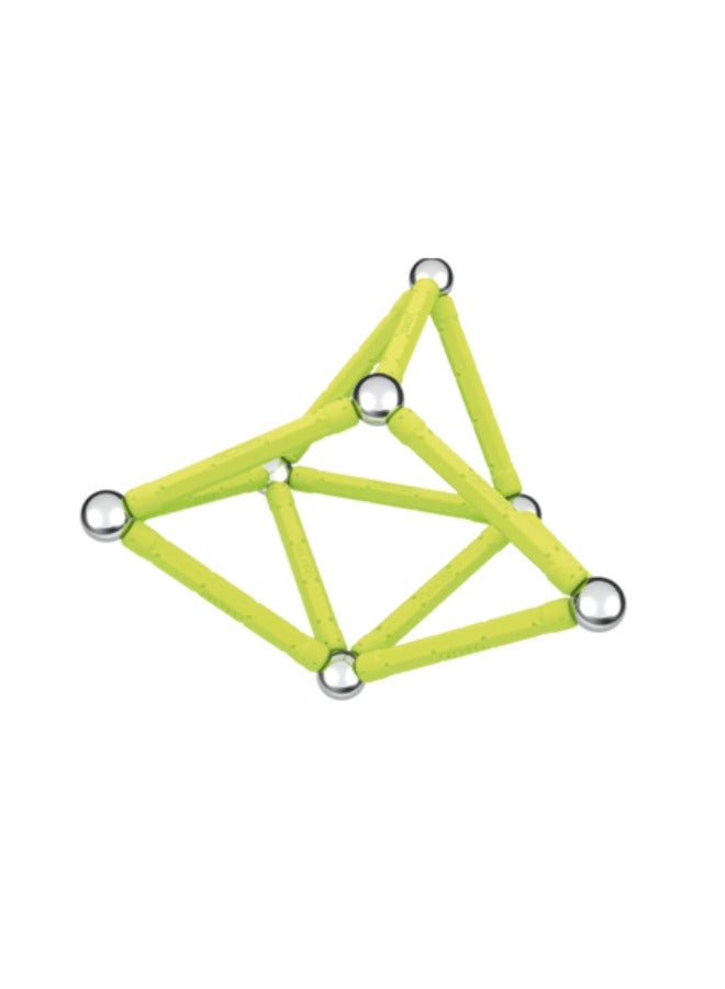 Geomag ,Glow - 30-Piece Glow-In-The-Dark Magnetic Building Set, Certified Stem Construction Toy, Safe For Ages 3 And Up