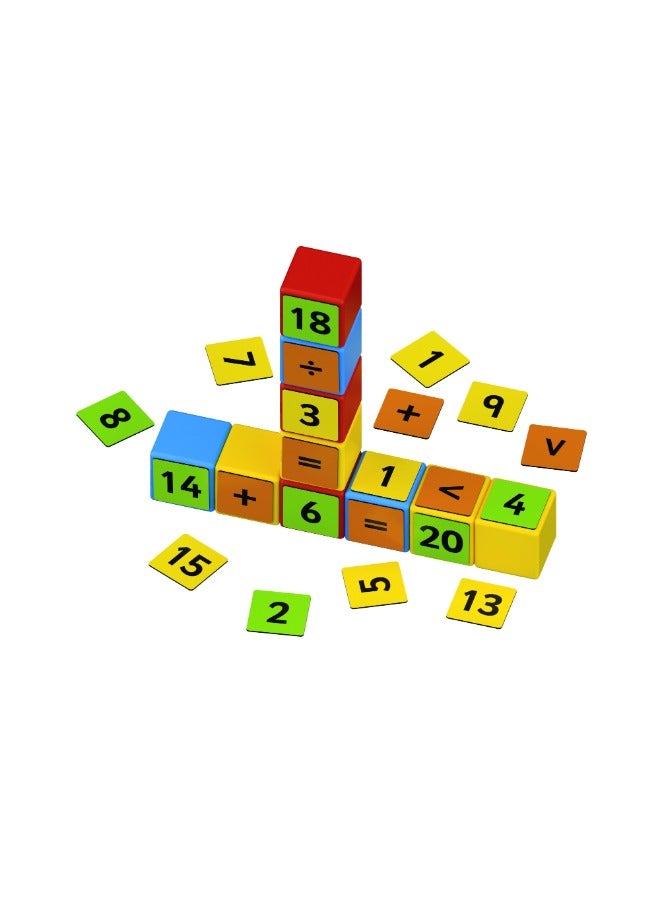 Geomag Magicube Math Building Recycled Clips, STEM & Educational Magnet Toys, Made in Switzerland, 100% Recycled Plastic, Open Ended Toys, Contruction Toys, 3Y+, 61pcs