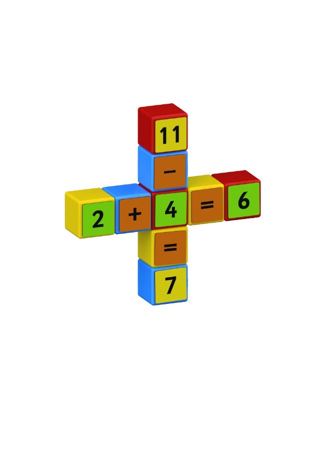 Geomag Magicube Math Building Recycled Clips, STEM & Educational Magnet Toys, Made in Switzerland, 100% Recycled Plastic, Open Ended Toys, Contruction Toys, 3Y+, 61pcs