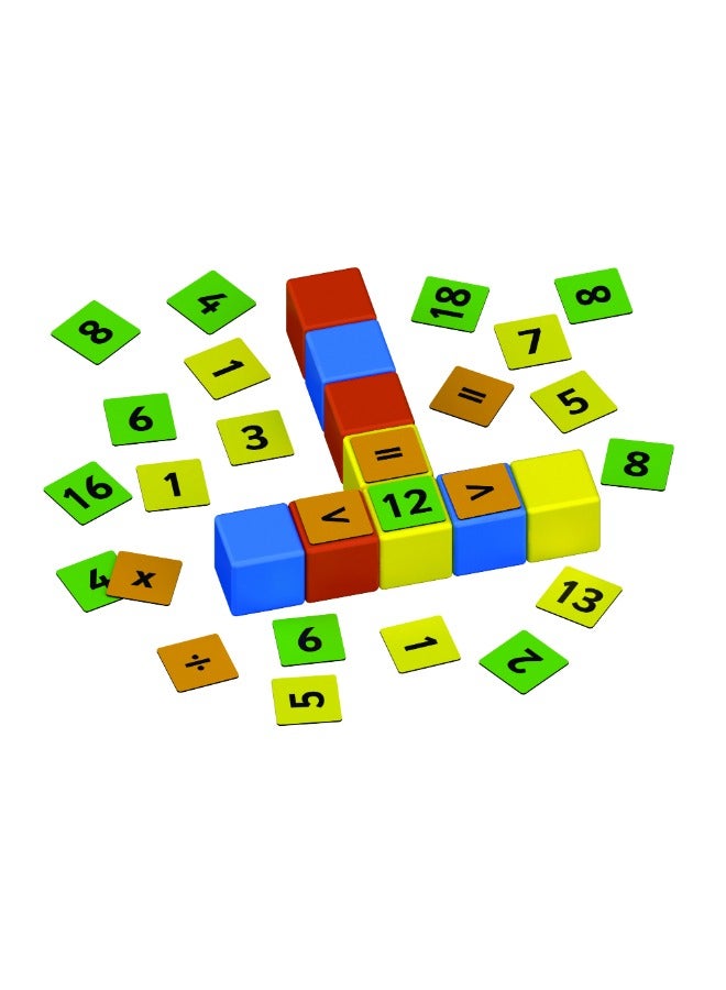 Geomag Magicube Math Building Recycled Clips, STEM & Educational Magnet Toys, Made in Switzerland, 100% Recycled Plastic, Open Ended Toys, Contruction Toys, 3Y+, 61pcs