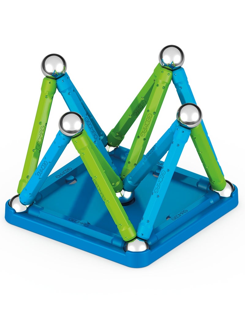 Geomag Magnetic Sticks And Balls Building Set Stem & Educational Magnet Toys Made From 100% Recycled Plastic Storage Box Classic 25 Piece Age 3+