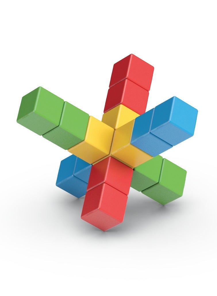 Geomag Magicube  Magnetic Cubes Starter Set 6pcs Magnet Toys Building Construction for Children STEM Creativity Imagination, Recreational Conventional Educational Made in Switzerland 1Y+