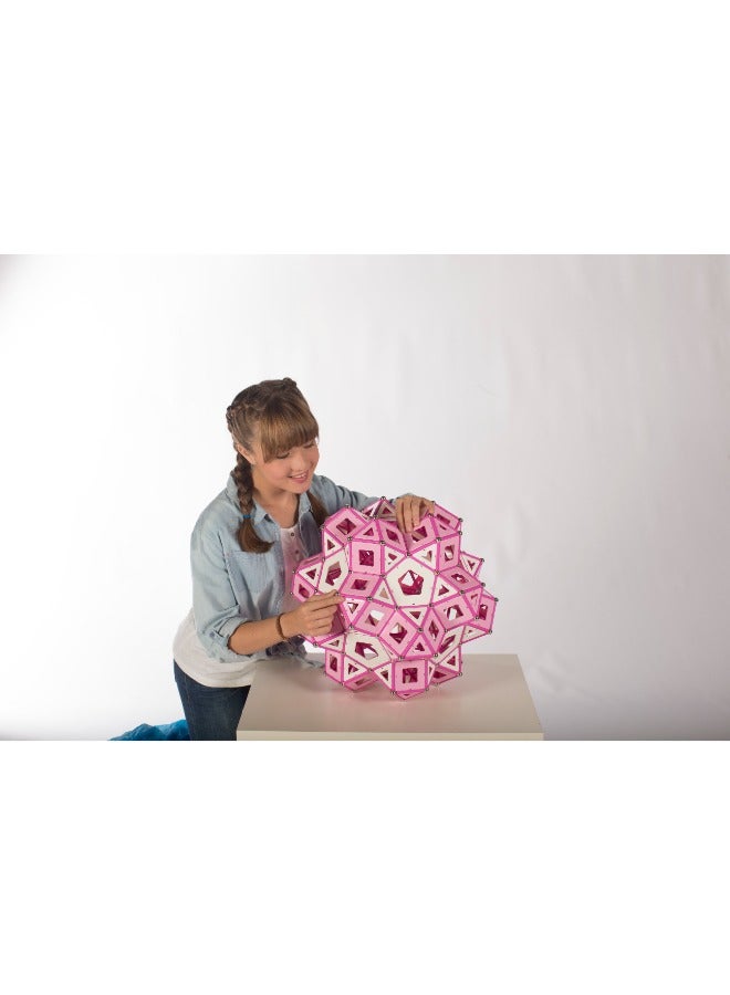 Geomag Pink Panels Magnetic Construction STEM Toy 68pcs